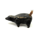 Charming Old Folk Art Clay Skunk with Bristle Tail