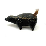 Charming Old Folk Art Clay Skunk with Bristle Tail