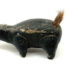 Charming Old Folk Art Clay Skunk with Bristle Tail