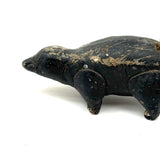 Charming Old Folk Art Clay Skunk with Bristle Tail