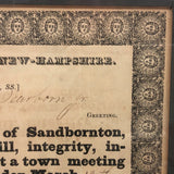 Wonderful 1833 Sandborn NH Award of Hogreeve (manager of stray swine) to John Deerborn (with Hand-drawn Pig)