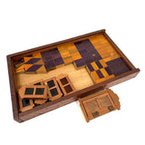 Very Scarce c. 1870s-80s E.U. Kinsey Building Blocks Set with Stained Glass Window Frames