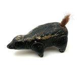 Charming Old Folk Art Clay Skunk with Bristle Tail
