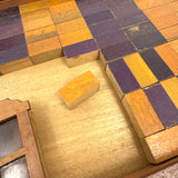 Very Scarce c. 1870s-80s E.U. Kinsey Building Blocks Set with Stained Glass Window Frames