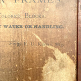 Very Scarce c. 1870s-80s E.U. Kinsey Building Blocks Set with Stained Glass Window Frames