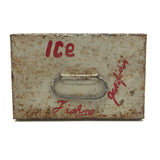 Old Hand-painted Ice Fishing Box with Excellent Red Lettering