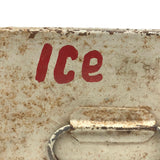 Old Hand-painted Ice Fishing Box with Excellent Red Lettering