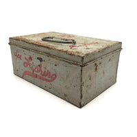 Old Hand-painted Ice Fishing Box with Excellent Red Lettering