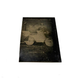Man in Hat with Folk Art Car, Perfectly Scratchy and Atmospheric Antique Tintype