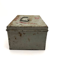 Old Hand-painted Ice Fishing Box with Excellent Red Lettering