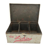 Old Hand-painted Ice Fishing Box with Excellent Red Lettering