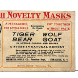 Tiger (Bear Wolf Goat), Great Graphics None Such Novelty Masks Antique Advertising Blotter