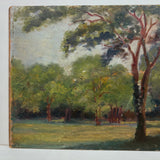 Late 19th Century Louis Lamboley (French) Oil on Wood Tree Filled Landscape