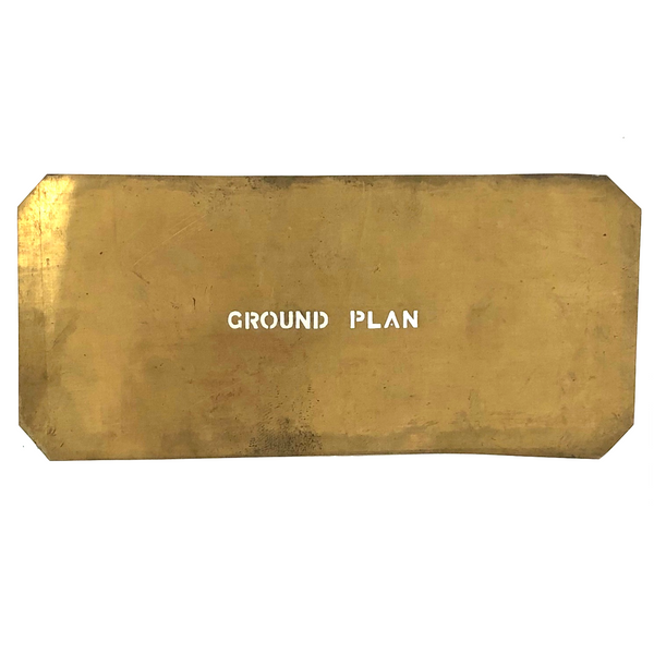 SOLD GROUND PLAN: Early 20th C. Paper Thin Brass Surveyors/Architects Stencil