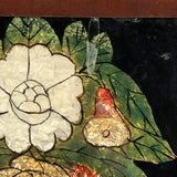 Later 19th C. Flowers in Urn Reverse Glass Tinsel Painting