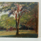 Late 19th Century Louis Lamboley (French) Oil on Wood Tree Filled Landscape