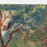 Late 19th Century Louis Lamboley (French) Oil on Wood Tree Filled Landscape