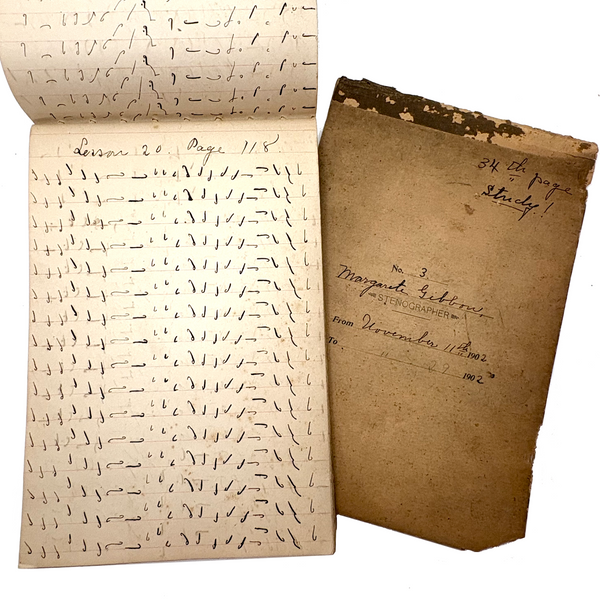 Abstract Language, Margarete Gibbons' 1902 Completely Full Stenography Notebook