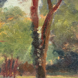 Late 19th Century Louis Lamboley (French) Oil on Wood Tree Filled Landscape
