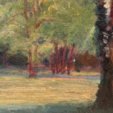 Late 19th Century Louis Lamboley (French) Oil on Wood Tree Filled Landscape