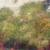 Late 19th Century Louis Lamboley (French) Oil on Wood Tree Filled Landscape