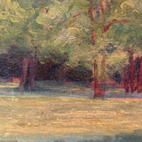 Late 19th Century Louis Lamboley (French) Oil on Wood Tree Filled Landscape