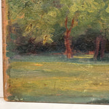 Late 19th Century Louis Lamboley (French) Oil on Wood Tree Filled Landscape