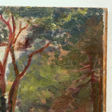 Late 19th Century Louis Lamboley (French) Oil on Wood Tree Filled Landscape