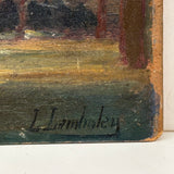 Late 19th Century Louis Lamboley (French) Oil on Wood Tree Filled Landscape