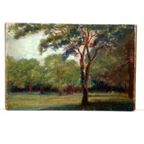 Late 19th Century Louis Lamboley (French) Oil on Wood Tree Filled Landscape