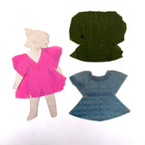 Fabulous Hand-drawn Paper Doll in Hot Pink and Silver Foil Dress (Plus 2 More Outfits)