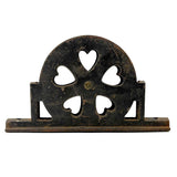 Antique Cast Iron Mounting Pulley with Rotating Hearts!