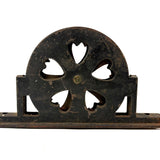 Antique Cast Iron Mounting Pulley with Rotating Hearts!