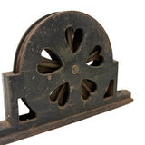 Antique Cast Iron Mounting Pulley with Rotating Hearts!