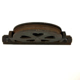 Antique Cast Iron Mounting Pulley with Rotating Hearts!