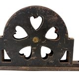Antique Cast Iron Mounting Pulley with Rotating Hearts!
