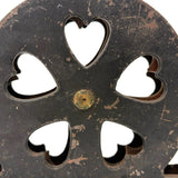 Antique Cast Iron Mounting Pulley with Rotating Hearts!