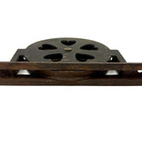 Antique Cast Iron Mounting Pulley with Rotating Hearts!