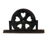 Antique Cast Iron Mounting Pulley with Rotating Hearts!