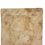 Hearts Aflame, C. 1840s Inscribed Hand-colored German Love Token with Gold Foil