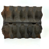 Antique Cast Iron Two Part Row of Hands Mold