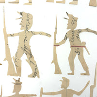 Wonderful Antique Homemade Cut Ledger Paper Warriors