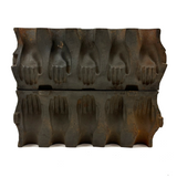Antique Cast Iron Two Part Row of Hands Mold