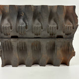 Antique Cast Iron Two Part Row of Hands Mold