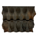 Antique Cast Iron Two Part Row of Hands Mold