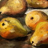 Vintage Folk Art Still Life Painting with Meat-like Melon Slices Signed J. Colville