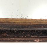 Antique Rounded Top Wooden Frame with Distressed Mirror and Wood Panel Back