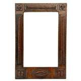 Great Antique Tramp Art Frame with All Seeing Eye (?) and Original Glass