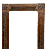 Great Antique Tramp Art Frame with All Seeing Eye (?) and Original Glass