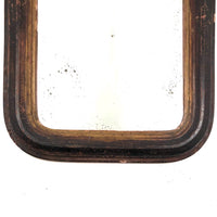 Antique Rounded Top Wooden Frame with Distressed Mirror and Wood Panel Back